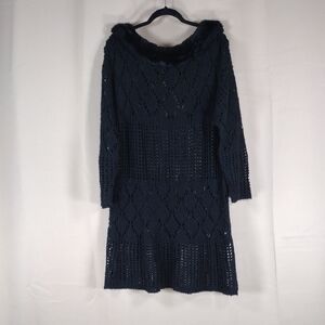 Mitika Women’s Large Black Lace Dress Vintage 90s Wool Elegant Night Preppy